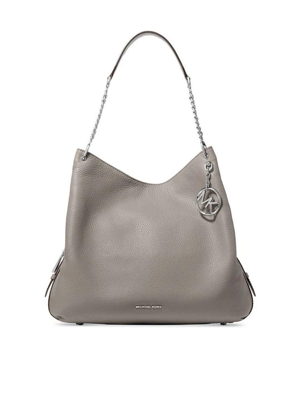 Mk  Leather Shoulder Tote in Light Gray Michael Kors Lillie Chain Shoulder Bag